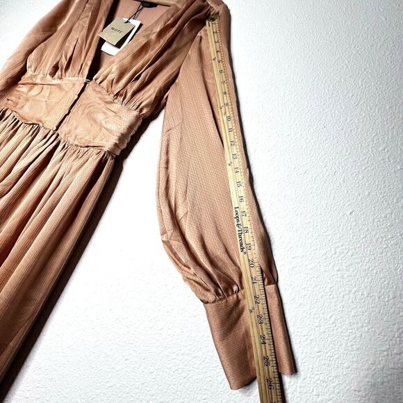 Maxi dress modern ball women gowns gold casual romantic chic flowy Moft  L. - Picture 13 of 16